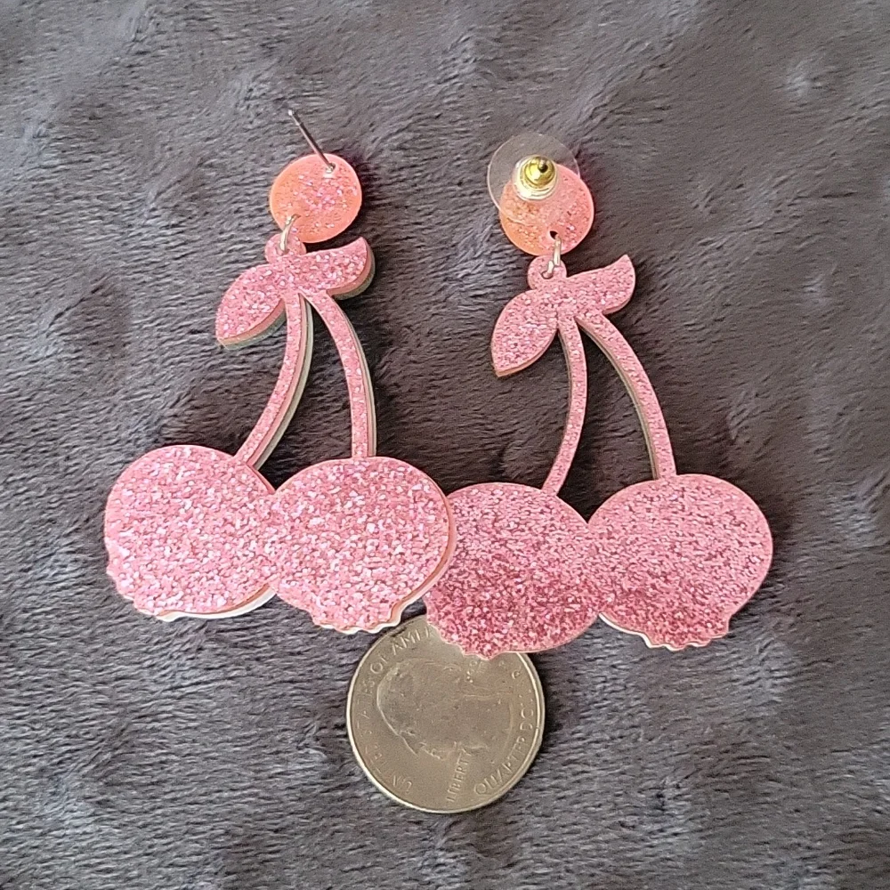 Sparkle Skull Cherry Earrings - Picture 7 of 7